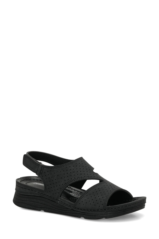 Polarıs A10225090212020 6M 167215.Z6Fx Sıyah Kadın Geleneksel Comfort Duz Sandalet