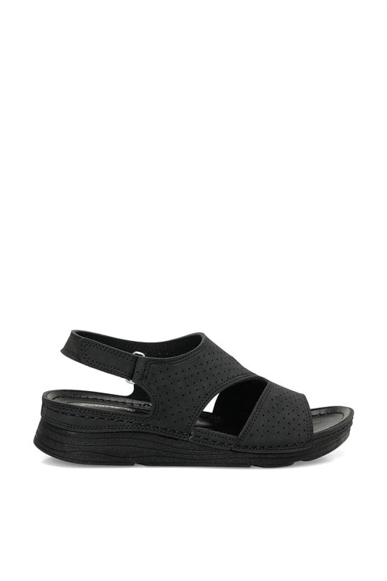 Polarıs A10225090212020 6M 167215.Z6Fx Sıyah Kadın Geleneksel Comfort Duz Sandalet