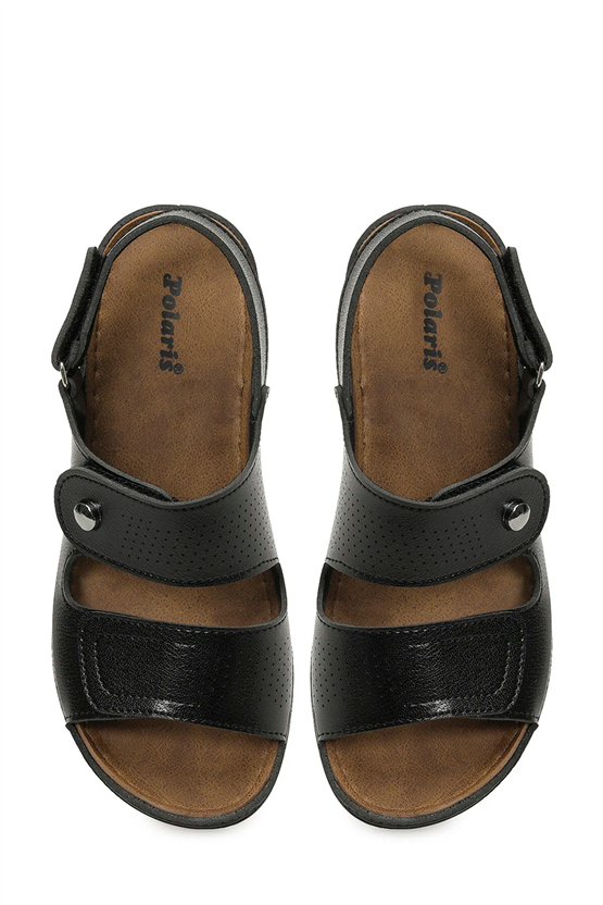 Polarıs A10225092912020 6M 167252.Z6Fx Sıyah Kadın Geleneksel Comfort Duz Sandalet