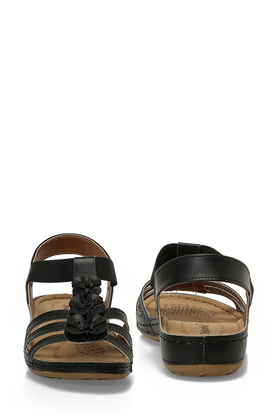 Polarıs A10225094812010 6M 157362.Z6Fx Sıyah Kadın Geleneksel Comfort Duz Sandalet