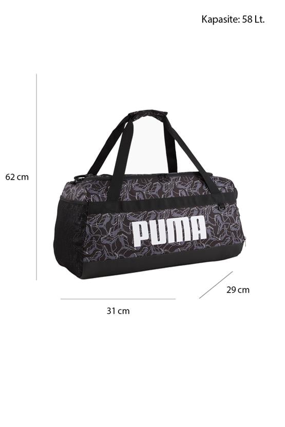 Puma 079531-11 Puma Challenger Duffel Bag M Puma Black-Puma Cat Aop Erkek Spor Cantası