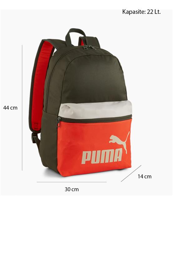 Puma 090468-03 Puma Phase Backpack Colorbl Dark Olıve-Redmazıng-Desert Dust Erkek Sırt Cantası