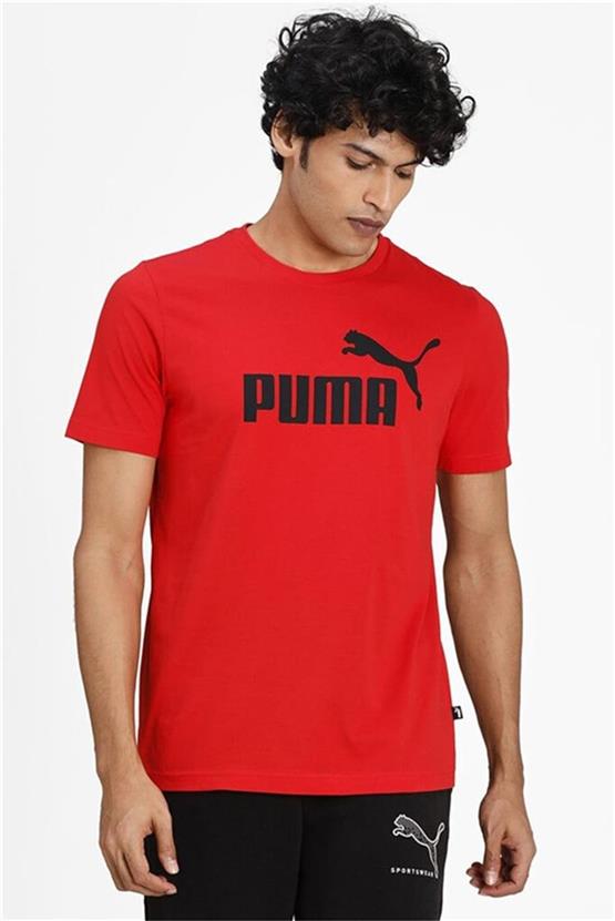 Puma 586666 11 Ess Logo Tee Hıgh Rısk Red Erkek T-shirt