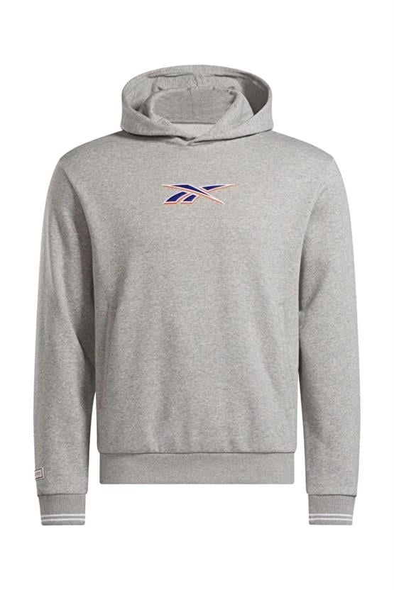 Reebok A10194401207 4W Cl Unıform Hoodıe Grı Melanj Erkek Kapsonlu Sweatshırt