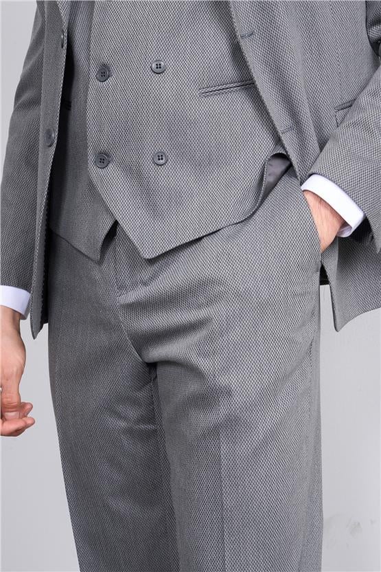 Durak Bolu Yeleklı Gri Poliviskon Erkek Takım Elbise