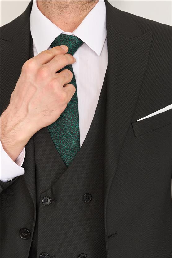 Durak Bolu Yeleklı Siyah Poliviskon Erkek Takım Elbise