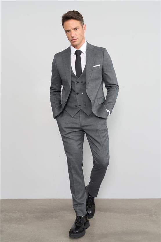 Risser Kongo Gri Poliviskon Erkek Takım Elbise