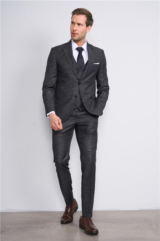 Risser Kongo Siyah Poliviskon Erkek Takım Elbise