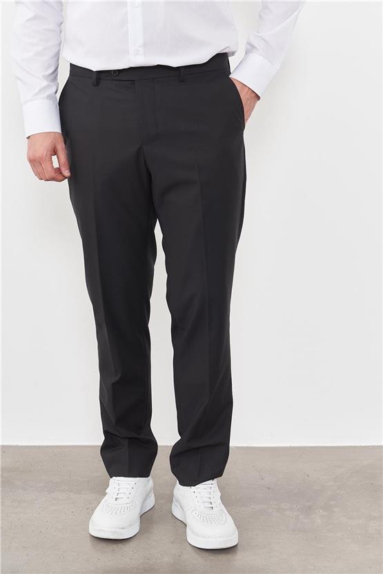 Risser Siyah Poliviskon Klasik Erkek Pantolon