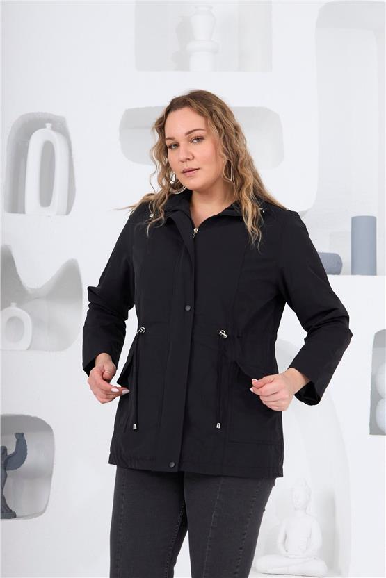 Rmg 9828 001 Siyah Kadın Trençkot 44-50