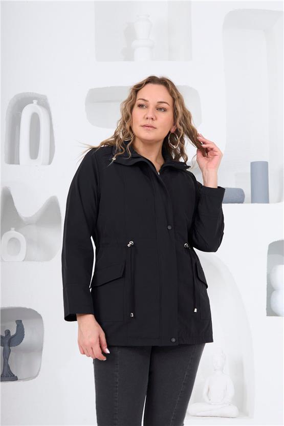 Rmg 9828 001 Siyah Kadın Trençkot 44-50