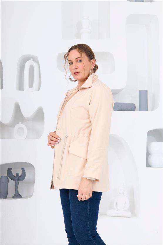 Rmg 9828 015 Krem Kadın Trençkot 44-50