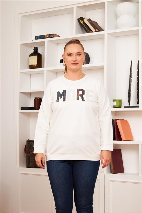 Rmg O6494 014 Ekru Kadın Sweatshirt 44-54