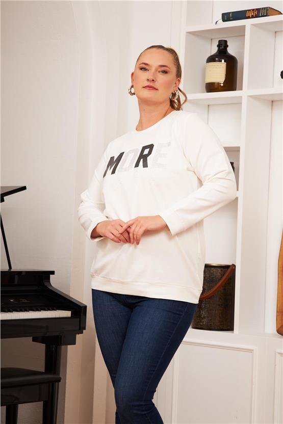 Rmg O6494 014 Ekru Kadın Sweatshirt 44-54