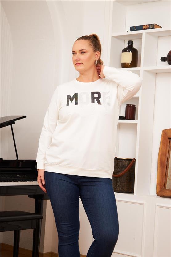 Rmg O6494 014 Ekru Kadın Sweatshirt 44-54