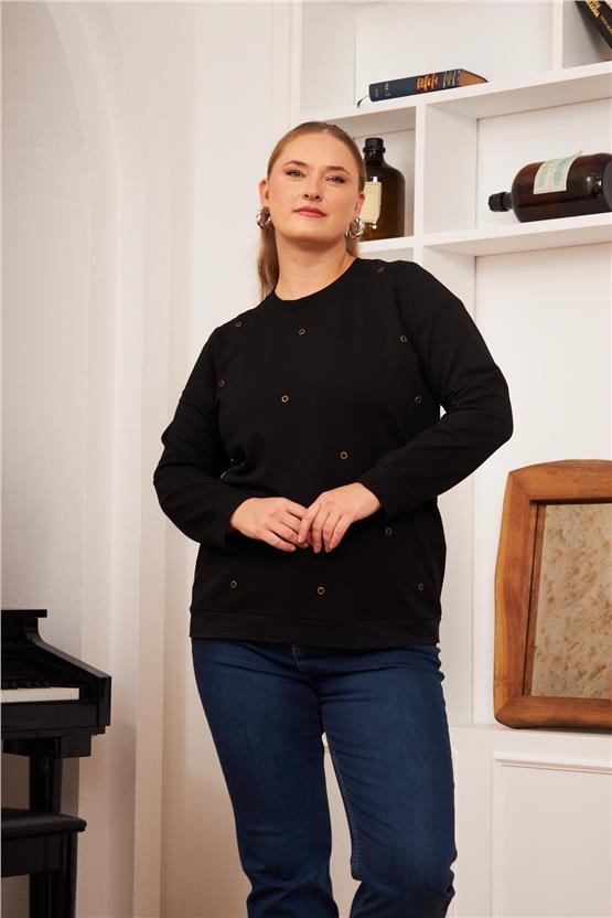 Rmg O6495 001 Siyah Kadın Sweatshirt 44-54
