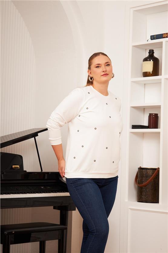 Rmg O6495 005 Beyaz Kadın Sweatshirt 44-54