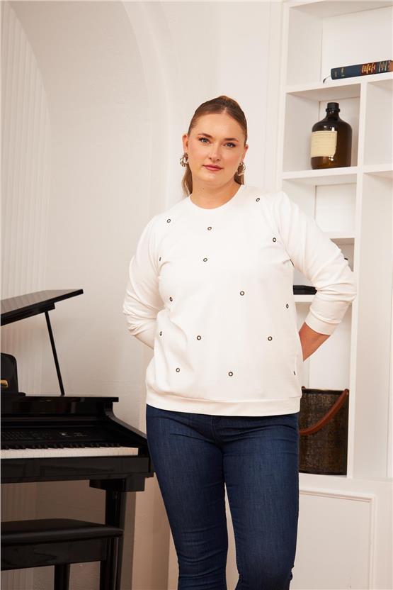 Rmg O6495 005 Beyaz Kadın Sweatshirt 44-54