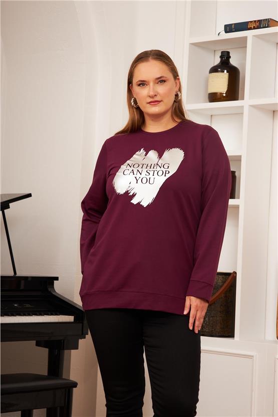 Rmg O6529 526 Koyu Mor Kadın Sweatshirt 44-54