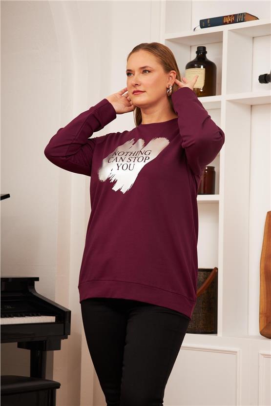 Rmg O6529 526 Koyu Mor Kadın Sweatshirt 44-54