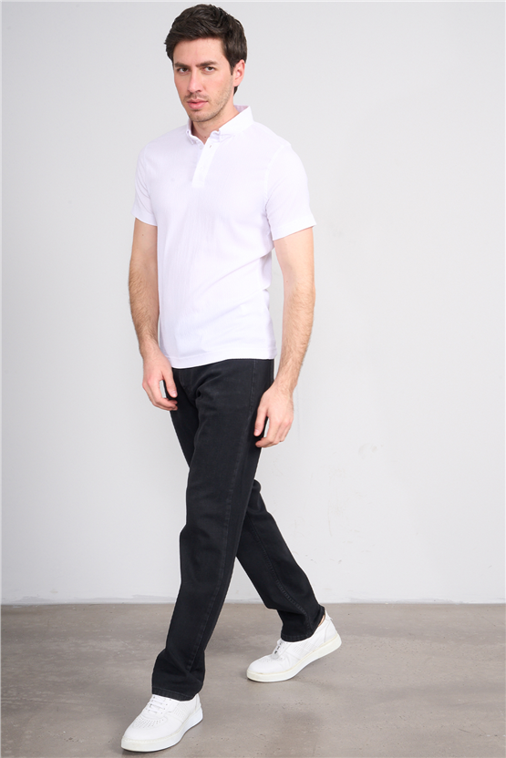 Rosso Y26 26014-P Ekru Erkek Polo Yaka Jakar Tişört S-Xxl