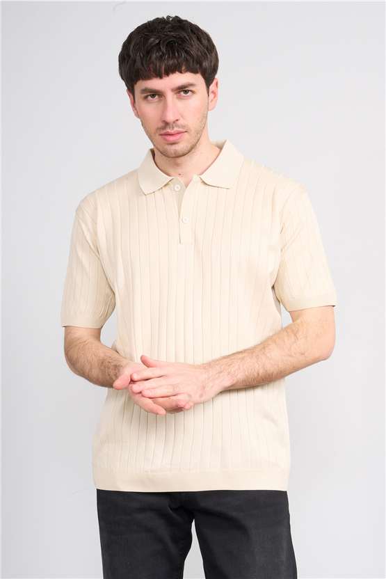 Rosso Y26 26052 Bej Erkek Polo Yaka Polyelıt Trıko Tişört S-Xxl