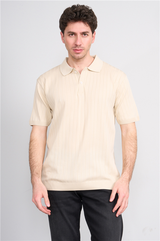 Rosso Y26 26052 Bej Erkek Polo Yaka Polyelıt Trıko Tişört S-Xxl