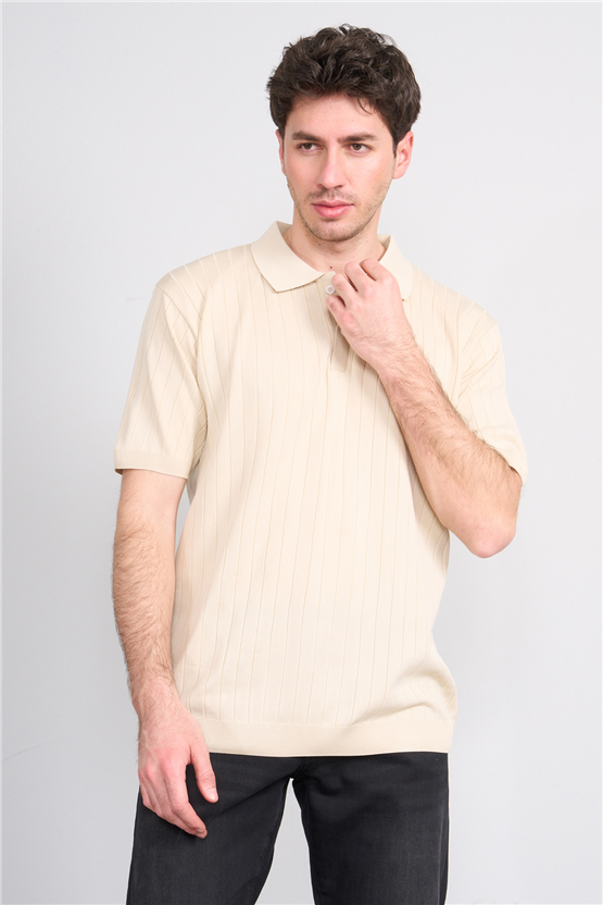 Rosso Y26 26052 Bej Erkek Polo Yaka Polyelıt Trıko Tişört S-Xxl