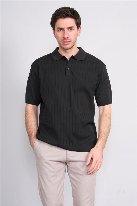 Rosso Y26 26052 Siyah Erkek Polo Yaka Polyelıt Trıko Tişört S-Xxl