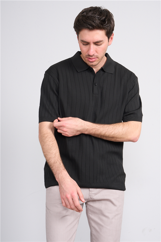 Rosso Y26 26052 Siyah Erkek Polo Yaka Polyelıt Trıko Tişört S-Xxl