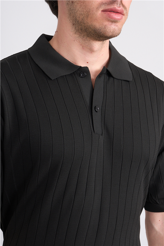 Rosso Y26 26052 Siyah Erkek Polo Yaka Polyelıt Trıko Tişört S-Xxl