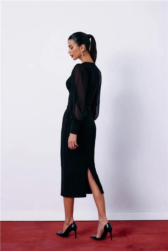 Sateen 1037-4019 Siyah Kadın Kalem Etek