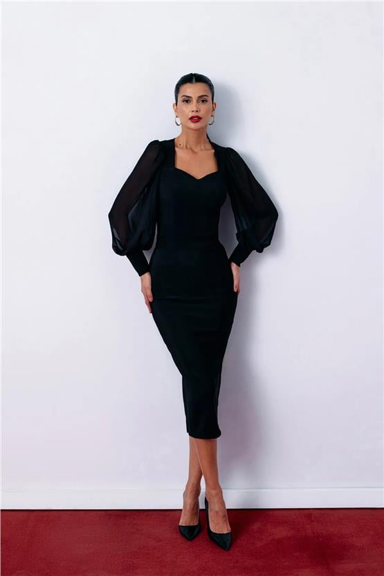 Sateen 1037-4019 Siyah Kadın Kalem Etek