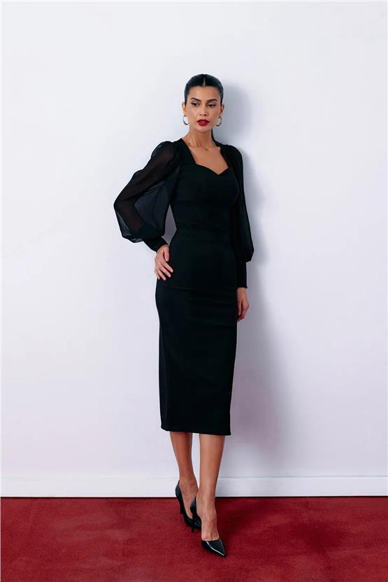 Sateen 1037-4019 Siyah Kadın Kalem Etek