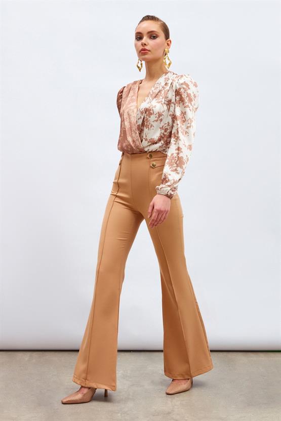 Sateen 139 317 5506 Camel Kadın İspanyol Paca Pantolon