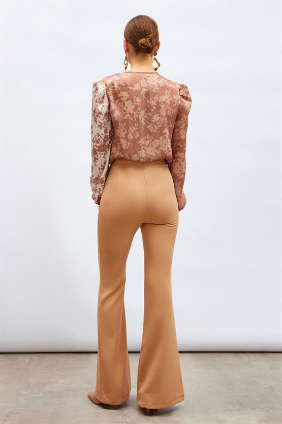 Sateen 139 317 5506 Camel Kadın İspanyol Paca Pantolon