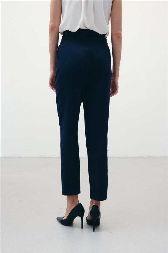 Sateen 1860-506 Lacivert Kadın 6 Kemerlı Pantolon