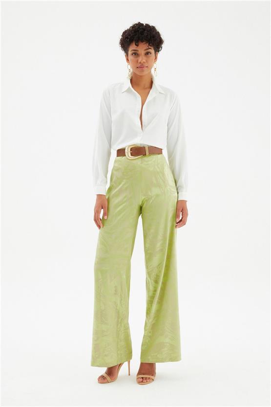 Sateen 268-2530 Ekru Kadın Klasik Gömlek