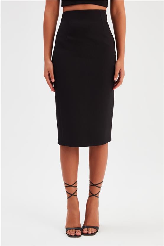 Sateen 779-4518 Siyah Kadın Kalem Etek 36-42