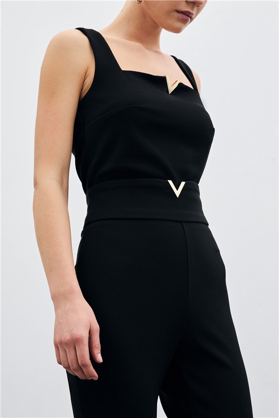 Sateen Y26 1609-5526 Onu V Aksesuarlı Pantolon Siyah