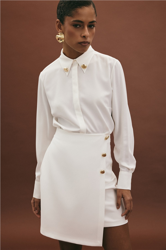 Sateen Y26 1960-2177 Lucy Gömlek Ekru