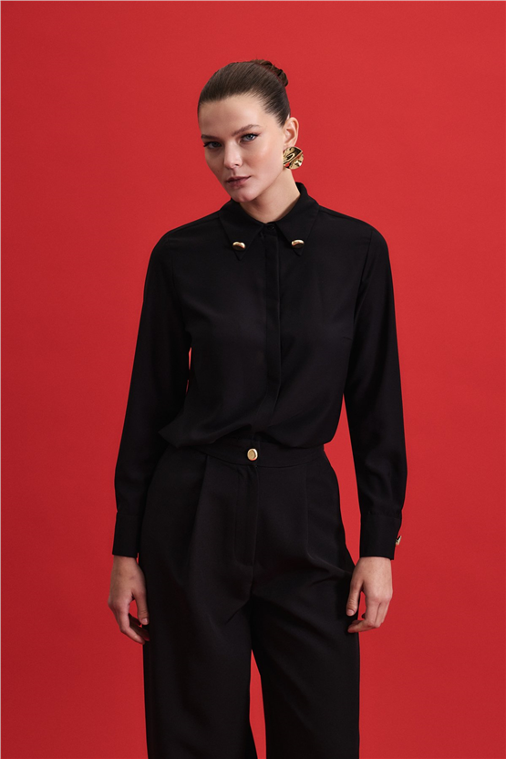 Sateen Y26 1960-2177 Lucy Gömlek Siyah