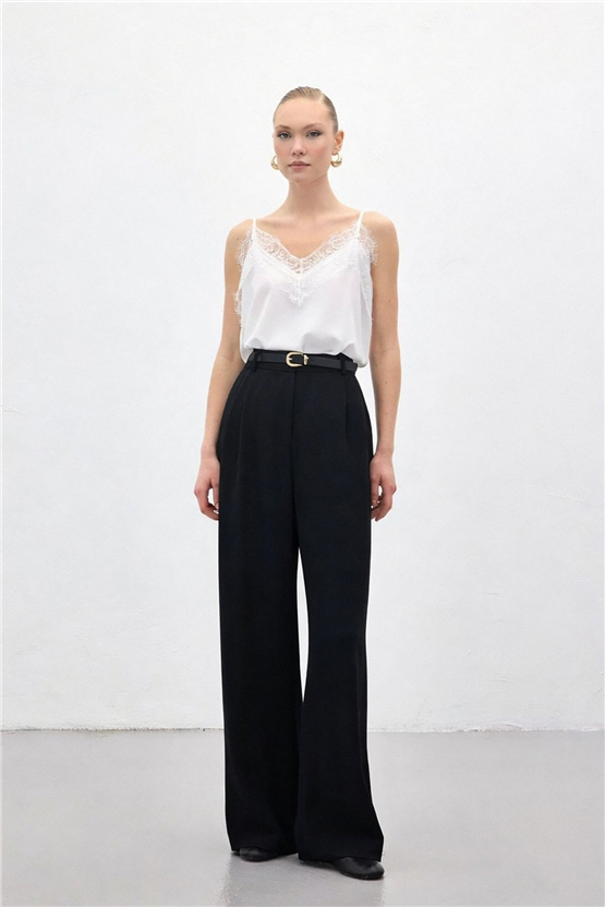 Sateen Y26 1987-5079 Luna Krep Pantolon Siyah
