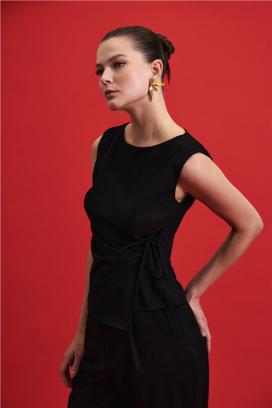 Sateen Y26 1989-1254  Lena Bluz Siyah Kadın