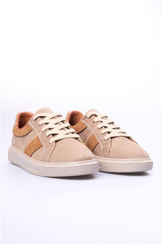 Seçil 1640 Bej Nubuk Kadın Deri Ayakkabı