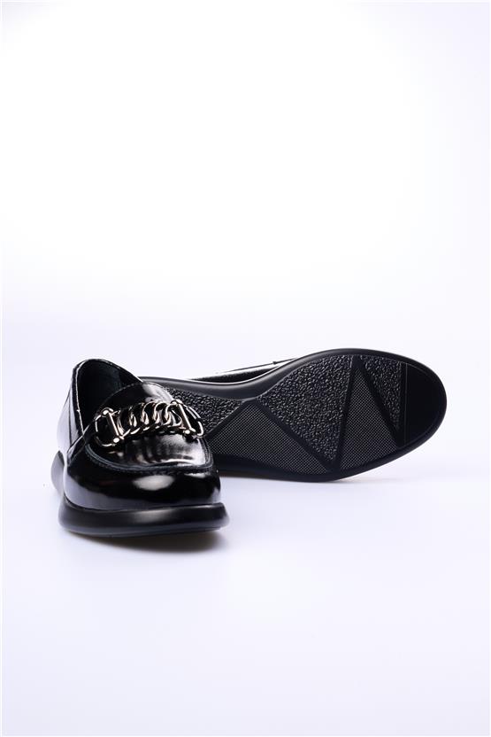 Seçil 302 Siyah Rugan Kadın Deri Ayakkabı