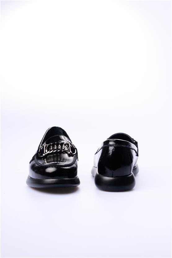 Seçil 302 Siyah Rugan Kadın Deri Ayakkabı