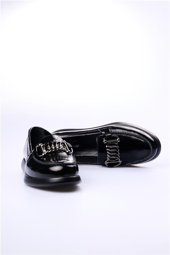 Seçil 302 Siyah Rugan Kadın Deri Ayakkabı