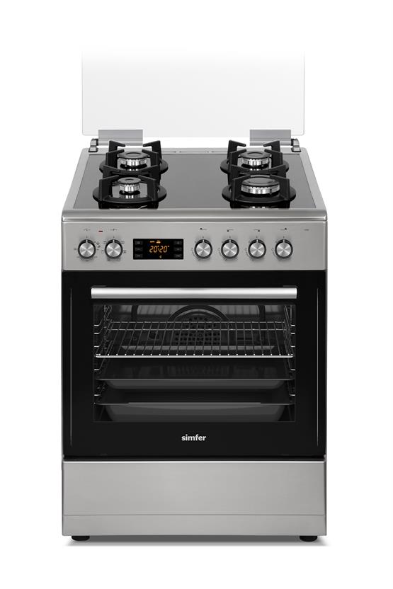 Simfer 1226 Tam Boy Fırın 4 Gözlü Cam Yüzey Trubo 7 Fonksiyon + Grill