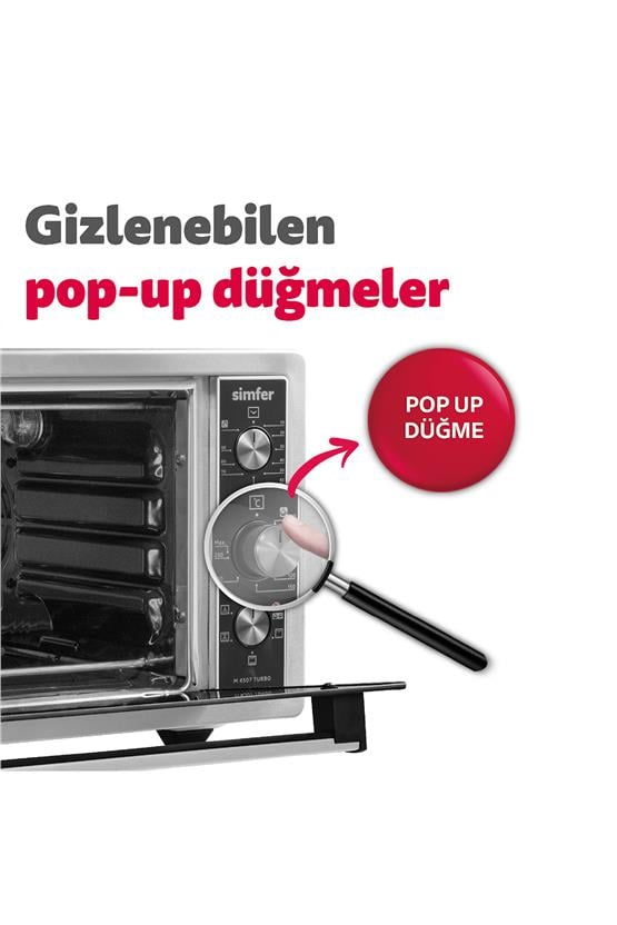 Simfer M-4507 45Litre Inox Midi Fırın 6 Fonksiyon Turbo